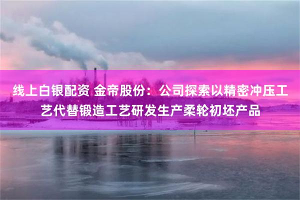 线上白银配资 金帝股份：公司探索以精密冲压工艺代替锻造工艺研发生产柔轮初坯产品